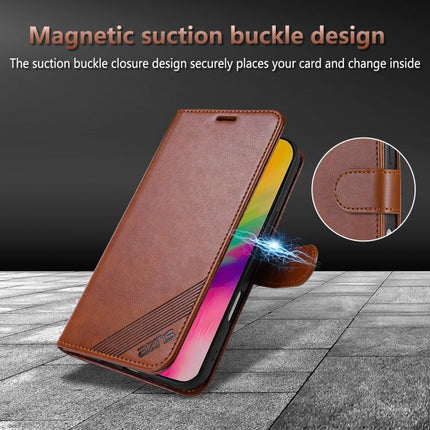AZNS Sheepskin Texture Flip Leather Phone Case, For iPhone 18 Pro, For iPhone 18 Pro Max, For iPhone 17e / 16e, For iPhone 17 Pro Max, For iPhone 17 Pro, For iPhone 17, For iPhone Air, For iPhone 16 Pro Max