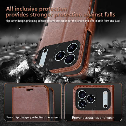 AZNS Sheepskin Texture Flip Leather Phone Case, For iPhone 18 Pro, For iPhone 18 Pro Max, For iPhone 17e / 16e, For iPhone 17 Pro Max, For iPhone 17 Pro, For iPhone 17, For iPhone Air, For iPhone 16 Pro Max