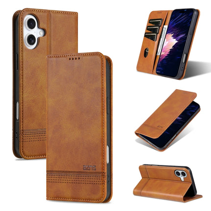 AZNS Magnetic Calf Texture Flip Leather Phone Case, For iPhone 16 Pro, For iPhone 16 Plus, For iPhone 16, For iPhone 15 Pro Max