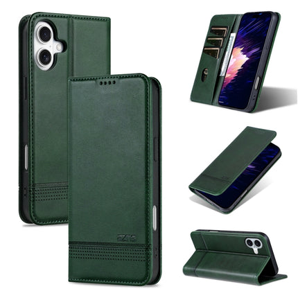 AZNS Magnetic Calf Texture Flip Leather Phone Case, For iPhone 16 Pro, For iPhone 16 Plus, For iPhone 16, For iPhone 15 Pro Max