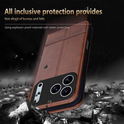 AZNS Magnetic Calf Texture Flip Leather Phone Case, For iPhone 17 Pro, For iPhone 17, For iPhone Air, For iPhone 16 Pro Max