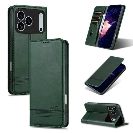 AZNS Magnetic Calf Texture Flip Leather Phone Case, For iPhone 18 Pro, For iPhone 18 Pro Max, For iPhone 17e / 16e, For iPhone 17 Pro Max