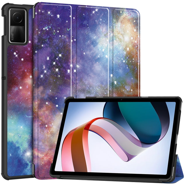 Custer Painted 3-Fold Holder Smart Leather Tablet Case, For Xiaomi Redmi Pad SE