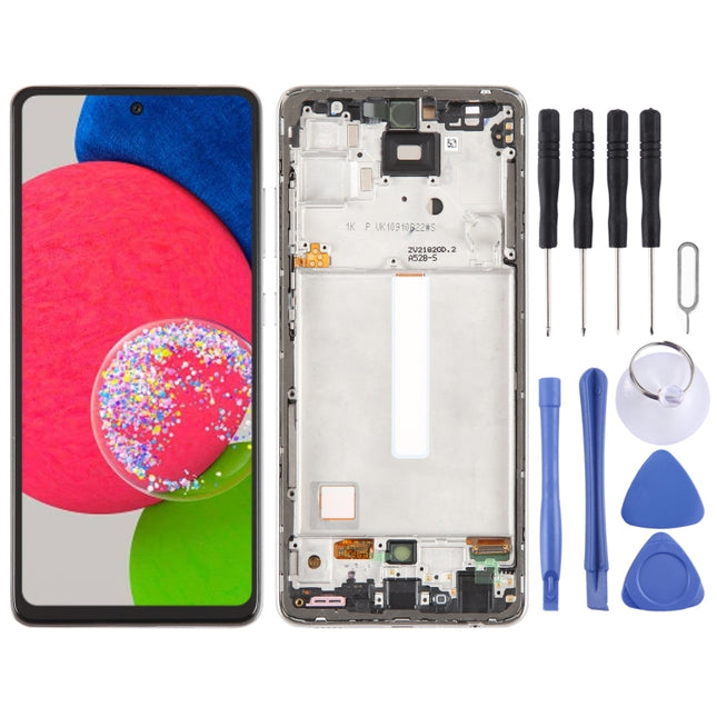 OLED LCD Screen Digitizer Full Assembly with Frame, Not Supporting Fingerprint Identification, For Samsung Galaxy A52S SM-A528B