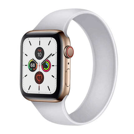 For Apple Watch Series 5 & 4 40mm / 3 & 2 & 1 38mm Solid Color Elastic Silicone Replacement Wrist Strap Watchband, Size:S 130mm, S 130mm, M 143mm