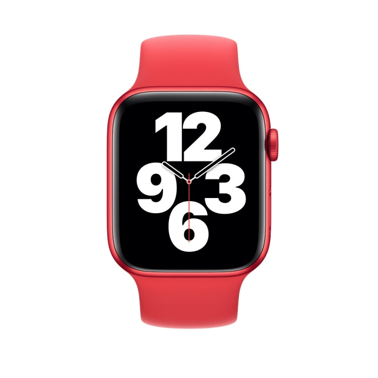 For Apple Watch Series 8&7 41mm / SE 2&6&SE&5&4 40mm / 3&2&1 38mm Solid Color Elastic Silicone Watch Band, Size:M 143mm (Aqua Blue)