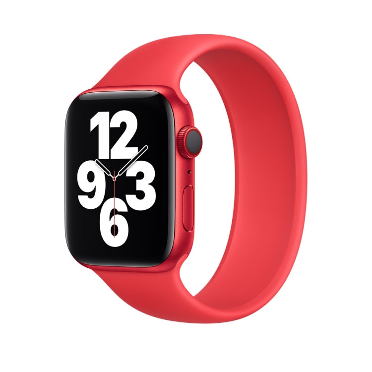 For Apple Watch Series 8&7 41mm / SE 2&6&SE&5&4 40mm / 3&2&1 38mm Solid Color Elastic Silicone Watch Band, Size:M 143mm (Aqua Blue)