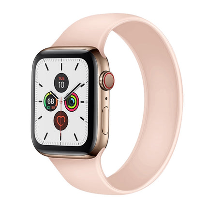 For Apple Watch Series 5 & 4 44mm / 3 & 2 & 1 42mm Solid Color Elastic Silicone Replacement Wrist Strap Watchband, Size:S 130mm, S 130mm, Size:M 143mm, M 143mm