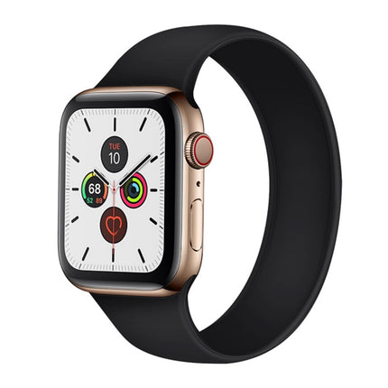 For Apple Watch Series 5 & 4 44mm / 3 & 2 & 1 42mm Solid Color Elastic Silicone Replacement Wrist Strap Watchband, Size:S 130mm, S 130mm, Size:M 143mm, M 143mm