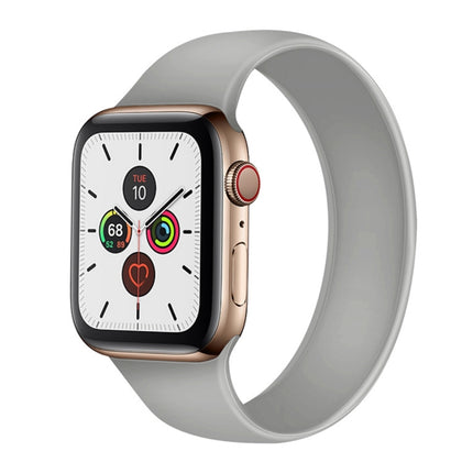 For Apple Watch Series 5 & 4 44mm / 3 & 2 & 1 42mm Solid Color Elastic Silicone Replacement Wrist Strap Watchband, Size:S 130mm, S 130mm, Size:M 143mm, M 143mm