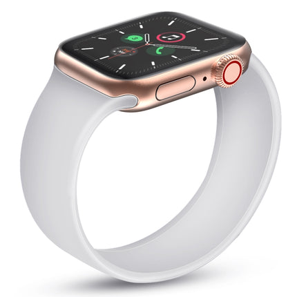 For Apple Watch Series 5 & 4 44mm / 3 & 2 & 1 42mm Solid Color Elastic Silicone Replacement Wrist Strap Watchband, L 156mm, Size:L 156mm