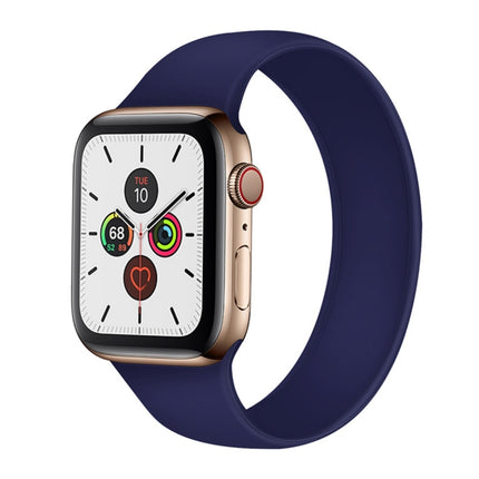 For Apple Watch Series 5 & 4 44mm / 3 & 2 & 1 42mm Solid Color Elastic Silicone Replacement Wrist Strap Watchband, L 156mm, Size:L 156mm
