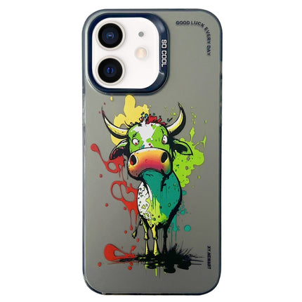 Double Layer Color Silver Series Animal Oil Painting Phone Case, For iPhone 12