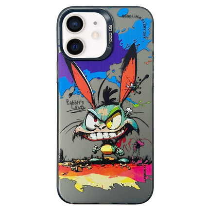 Double Layer Color Silver Series Animal Oil Painting Phone Case, For iPhone 12