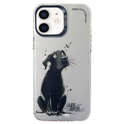 Double Layer Color Silver Series Animal Oil Painting Phone Case, For iPhone 12