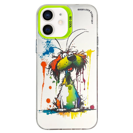 Double Layer Color Silver Series Animal Oil Painting Phone Case, For iPhone 11