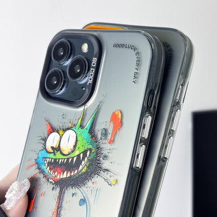 Double Layer Color Silver Series Animal Oil Painting Phone Case, For iPhone 12 Pro