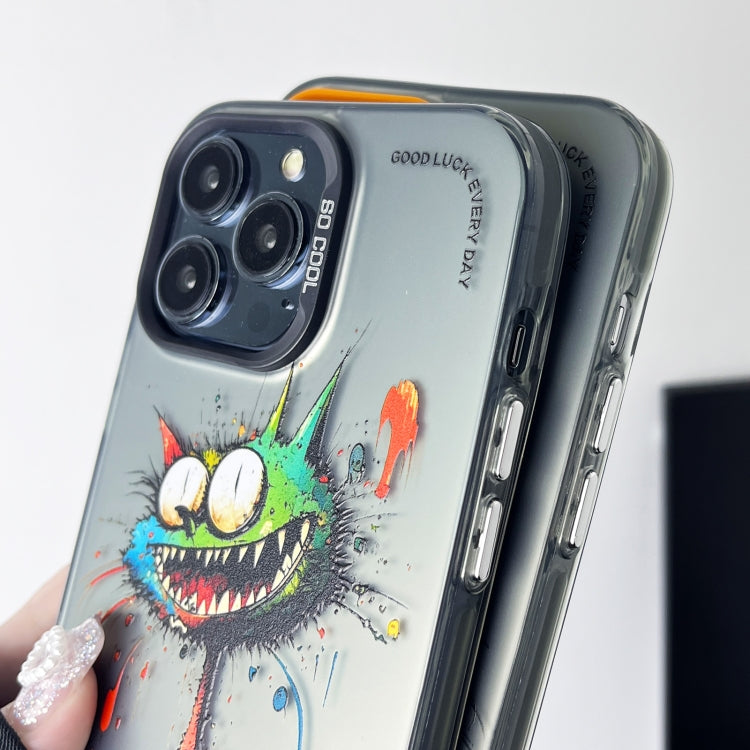 Double Layer Color Silver Series Animal Oil Painting Phone Case, For iPhone 12 Pro