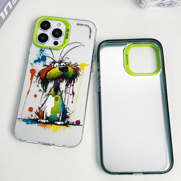 Double Layer Color Silver Series Animal Oil Painting Phone Case, For iPhone 12 Pro