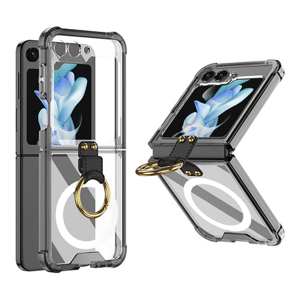 GKK MagSafe Airbag Hinge Shockproof Phone Case with Ring Holder, For Samsung Galaxy Z Flip5