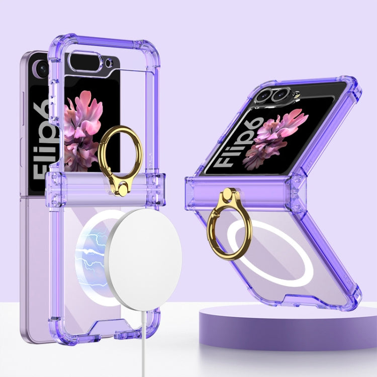 GKK MagSafe Airbag Hinge Shockproof Phone Case with Ring Holder, For Samsung Galaxy Z Flip6 / Flip7 FE, For Samsung Galaxy Z Flip5