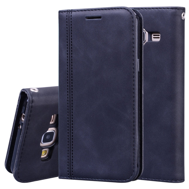 Frosted Business Magnetic Horizontal Flip PU Leather Case with Holder & Card Slot & Lanyard, For Samsung Galaxy J3 (2016), For Samsung Galaxy J3 / J330  (EU), For Samsung Galaxy J5 (2016) / J510, For Samsung Galaxy J5 / J530 (EU)