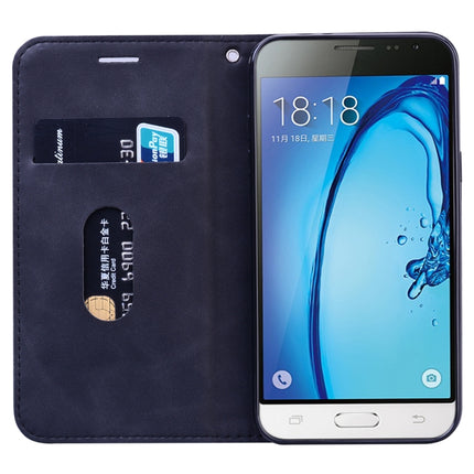 Frosted Business Magnetic Horizontal Flip PU Leather Case with Holder & Card Slot & Lanyard, For Samsung Galaxy J3 (2016), For Samsung Galaxy J3 / J330  (EU), For Samsung Galaxy J5 (2016) / J510, For Samsung Galaxy J5 / J530 (EU)