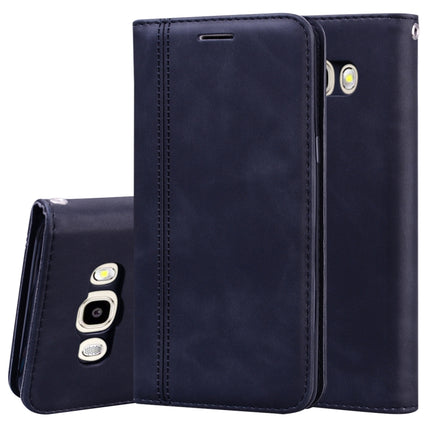 Frosted Business Magnetic Horizontal Flip PU Leather Case with Holder & Card Slot & Lanyard, For Samsung Galaxy J3 (2016), For Samsung Galaxy J3 / J330  (EU), For Samsung Galaxy J5 (2016) / J510, For Samsung Galaxy J5 / J530 (EU)