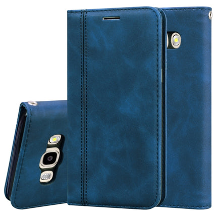 Frosted Business Magnetic Horizontal Flip PU Leather Case with Holder & Card Slot & Lanyard, For Samsung Galaxy J3 (2016), For Samsung Galaxy J3 / J330  (EU), For Samsung Galaxy J5 (2016) / J510, For Samsung Galaxy J5 / J530 (EU)