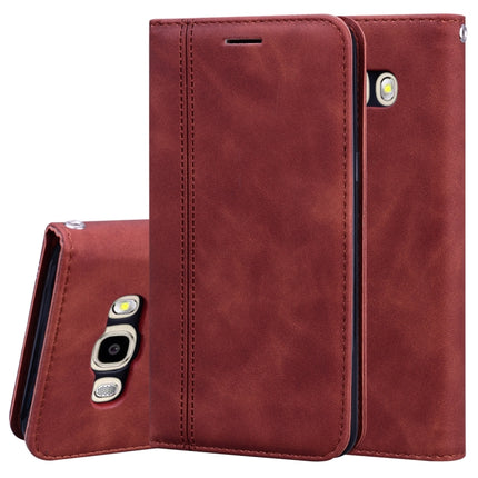 Frosted Business Magnetic Horizontal Flip PU Leather Case with Holder & Card Slot & Lanyard, For Samsung Galaxy J3 (2016), For Samsung Galaxy J3 / J330  (EU), For Samsung Galaxy J5 (2016) / J510, For Samsung Galaxy J5 / J530 (EU)