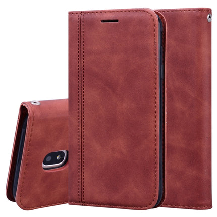 Frosted Business Magnetic Horizontal Flip PU Leather Case with Holder & Card Slot & Lanyard, For Samsung Galaxy J3 (2016), For Samsung Galaxy J3 / J330  (EU), For Samsung Galaxy J5 (2016) / J510, For Samsung Galaxy J5 / J530 (EU)