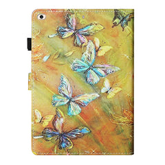 Estuche de cuero con tapa horizontal con costuras de dibujo de colores, soporte, ranuras para tarjetas, función de suspensión/activación y tira antideslizante, para iPad Air, iPad Air 2, iPad de 9,7 pulgadas (2017), iPad de 9,7 pulgadas (2018)