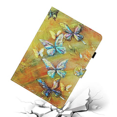 Estuche de cuero con tapa horizontal con costuras de dibujo de colores, soporte, ranuras para tarjetas, función de suspensión/activación y tira antideslizante, para iPad Air, iPad Air 2, iPad de 9,7 pulgadas (2017), iPad de 9,7 pulgadas (2018)