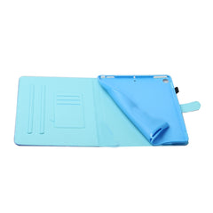 Estuche de cuero con tapa horizontal con costuras de dibujo de colores, soporte, ranuras para tarjetas, función de suspensión/activación y tira antideslizante, para iPad Air, iPad Air 2, iPad de 9,7 pulgadas (2017), iPad de 9,7 pulgadas (2018)