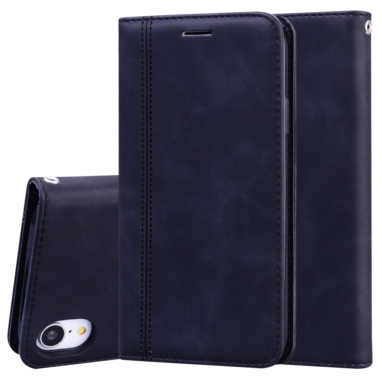 Frosted Business Magnetic Horizontal Flip PU Leather Case with Holder & Card Slot & Lanyard, For iPhone XR, For iPhone XS Max