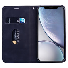 Funda de piel sintética con tapa horizontal magnética para negocios, con soporte, ranura para tarjetas y cordón, para iPhone XR y iPhone XS Max