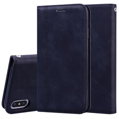 Frosted Business Magnetic Horizontal Flip PU Leather Case with Holder & Card Slot & Lanyard, For iPhone XR, For iPhone XS Max