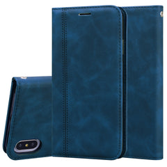 Frosted Business Magnetic Horizontal Flip PU Leather Case with Holder & Card Slot & Lanyard, For iPhone XR, For iPhone XS Max