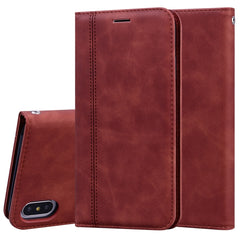 Frosted Business Magnetic Horizontal Flip PU Leather Case with Holder & Card Slot & Lanyard, For iPhone XR, For iPhone XS Max