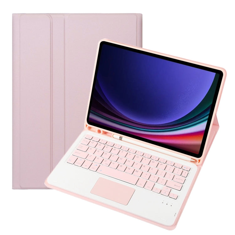 A710B-A Candy Color TPU Touch Bluetooth Keyboard Leather Tablet Case with Pen Holder