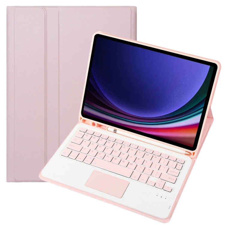 A710B-A Candy Color TPU Touch Bluetooth Keyboard Leather Tablet Case with Pen Holder