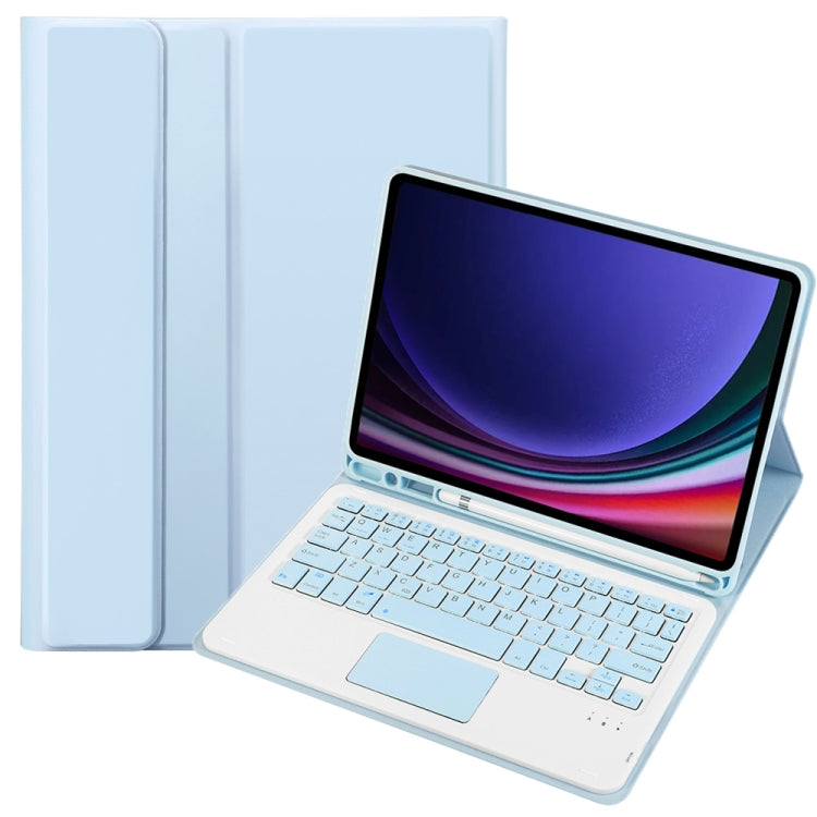 A710B-A Candy Color TPU Touch Bluetooth Keyboard Leather Tablet Case with Pen Holder