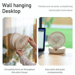 WSK302 4000mAh Swivel Head Wall Mounted Fan with Night Light
