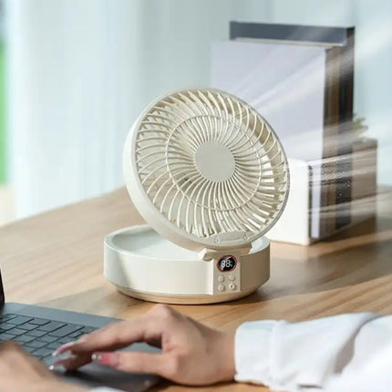 WSK302 4000mAh Swivel Head Wall Mounted Fan with Night Light