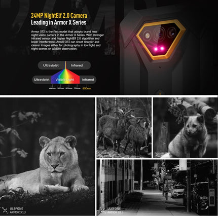 Ulefone Armor X13, teléfono resistente IP68/IP69K, 6,52 pulgadas, Android 13, MediaTek Helio G36 Octa Core, red: 4G, NFC, OTG, 6 GB + 64 GB