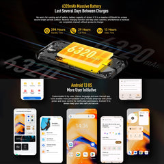 Ulefone Armor X13, IP68/IP69K robustes Telefon, 6,52 Zoll Android 13 MediaTek Helio G36 Octa Core, Netzwerk: 4G, NFC, OTG, 6 GB + 64 GB