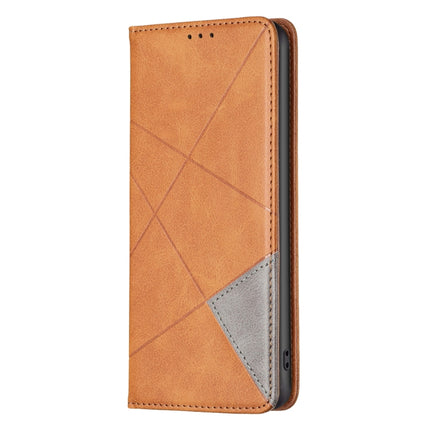 Rhombus Texture Magnetic Leather Phone Case, For vivo Y27 4G