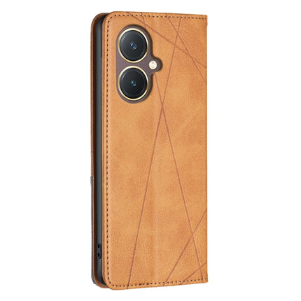 Rhombus Texture Magnetic Leather Phone Case, For vivo Y27 4G