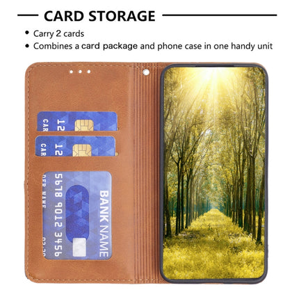 Rhombus Texture Magnetic Leather Phone Case, For vivo Y27 4G