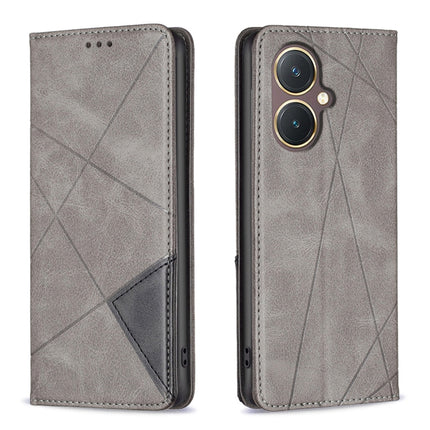 Rhombus Texture Magnetic Leather Phone Case, For vivo Y27 4G